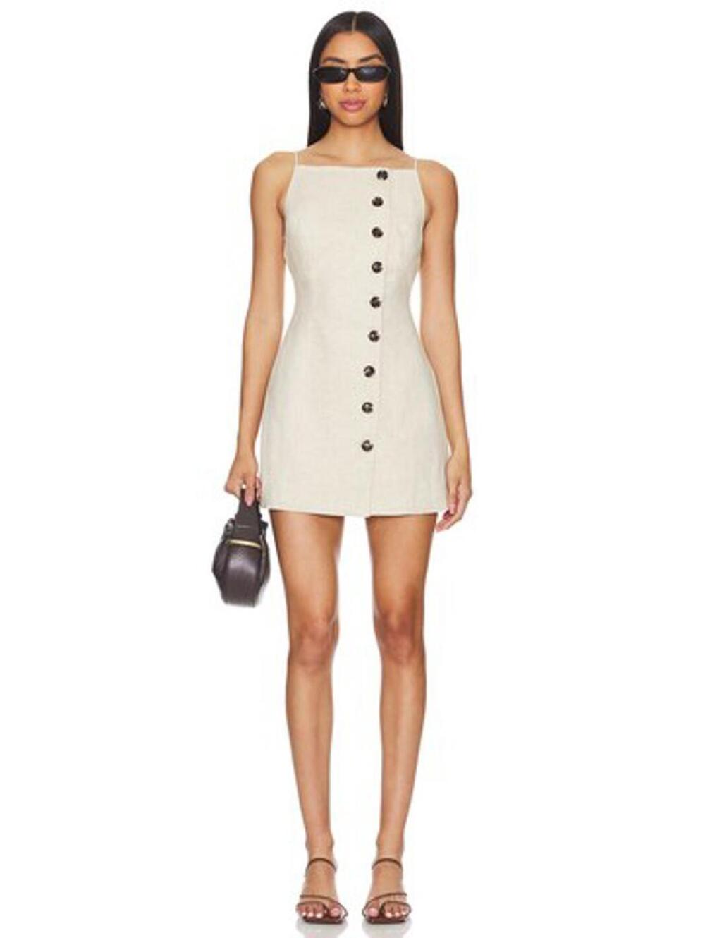SNDYS Allegra Linen Mini Dress in Natural